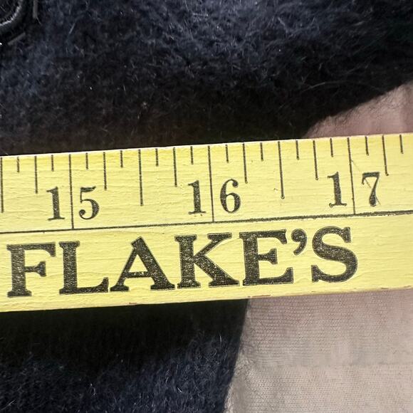 Vintage ELLEN TRACY Sweater Womens P *XS/S Black Angora Wool Blend Beaded Retro - Picture 8 of 9